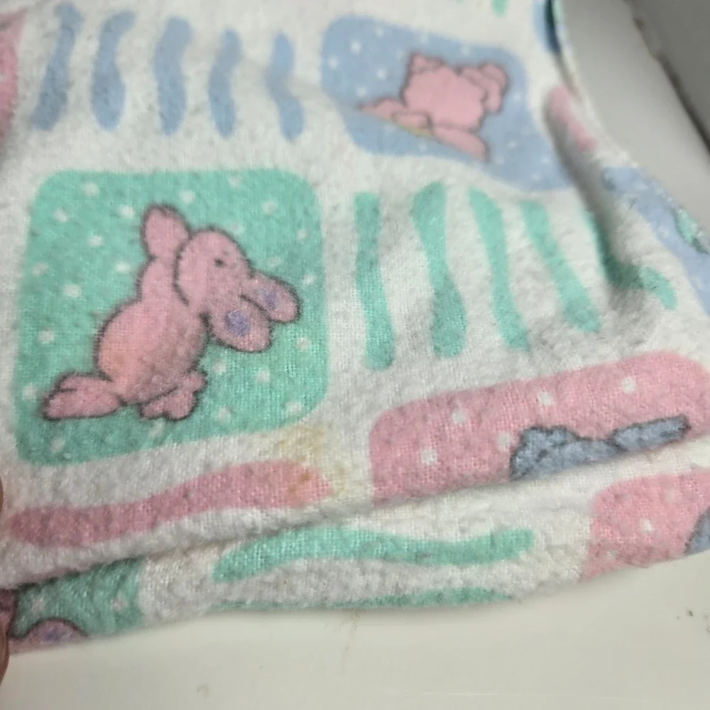 Vintage Baby Receiving Blanket Lovey 38x26